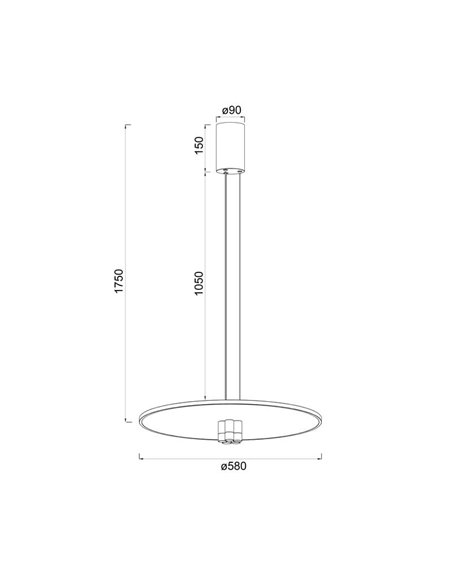 Lámpara Colgante LED elgante NÓMADA Negra y Oro, diseño circular, 42W 3000K 5200Lm