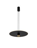 Candeeiro suspenso LED NÓMADA preto e dourado, design circular, 42W 3000K 5200Lm