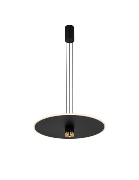Lámpara Colgante LED elgante NÓMADA Negra y Oro, diseño circular, 42W 3000K 5200Lm