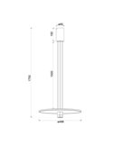 Luminária pendente LED NOMAD preta e dourada, design circular, 33W 3000K 4350Lm