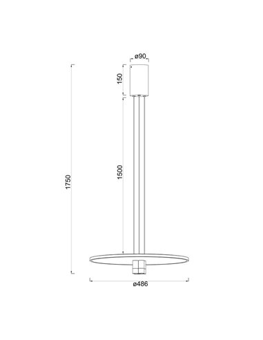Luminária pendente LED NOMAD preta e dourada, design circular, 33W 3000K 4350Lm