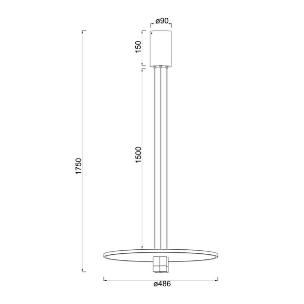 Lámpara Colgante LED NÓMADA Negra y Oro, diseño circular, 33W 3000K 4350Lm
