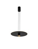 Luminária pendente LED NOMAD preta e dourada, design circular, 33W 3000K 4350Lm