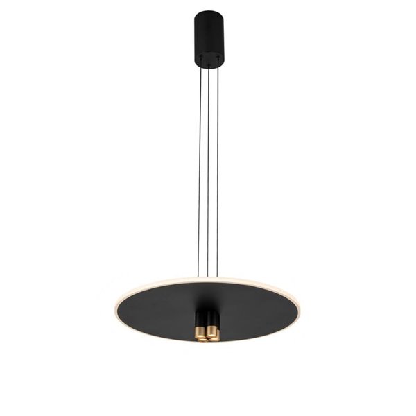 Lámpara Colgante LED NÓMADA Negra y Oro, diseño circular, 33W 3000K 4350Lm