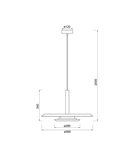 Lámpara Colgante LED TINA con Doble Pantalla Blanca y Negra, 24W 3000K 2900Lm