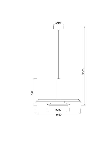Candeeiro suspenso LED TINA com abajur duplo branco e preto, 24W 3000K 2900Lm