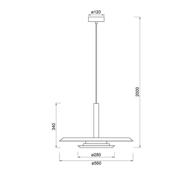 Candeeiro suspenso LED TINA com abajur duplo branco e preto, 24W 3000K 2900Lm