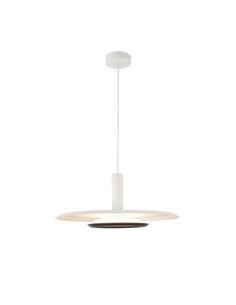 Lampe à Suspension LED TINA avec Double Abat-Jour Blanc et Noir, 24W 3000K 2900Lm