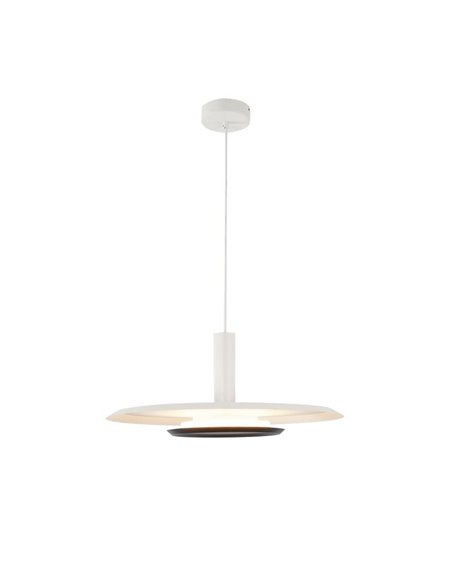 Candeeiro suspenso LED TINA com abajur duplo branco e preto, 24W 3000K 2900Lm