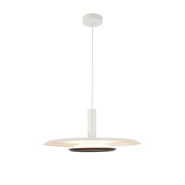 Lampe à Suspension LED TINA avec Double Abat-Jour Blanc et Noir, 24W 3000K 2900Lm