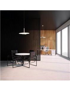 Lampe à Suspension LED TINA avec Double Abat-Jour Blanc et Noir, 24W 3000K 2900Lm 2