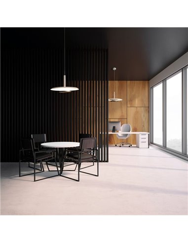 Lampe à Suspension LED TINA avec Double Abat-Jour Blanc et Noir, 24W 3000K 2900Lm