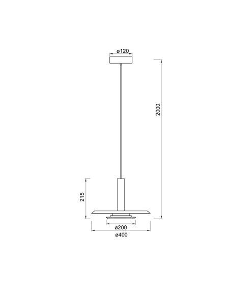 Lámpara Colgante LED TINA con Doble Pantalla Blanca y Negra, 18W 3000K 2350Lm