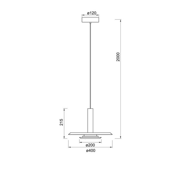Lámpara Colgante LED TINA con Doble Pantalla Blanca y Negra, 18W 3000K 2350Lm