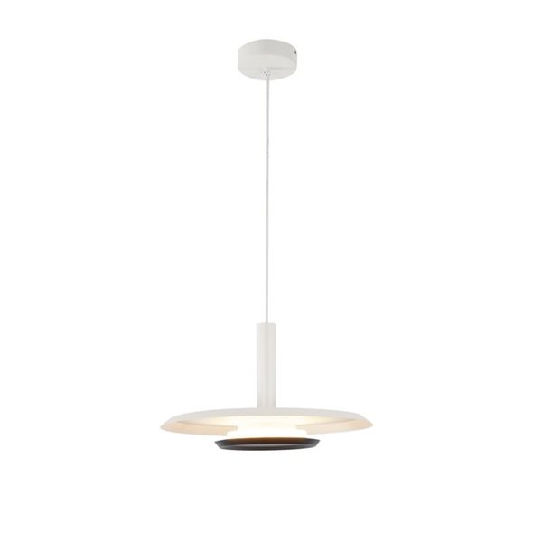 Lámpara Colgante LED TINA con Doble Pantalla Blanca y Negra, 18W 3000K 2350Lm