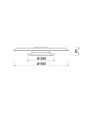 Plafón de techo LED TINA Ø56cm con doble pantalla blanca y negra 24W 3000K 2900Lm