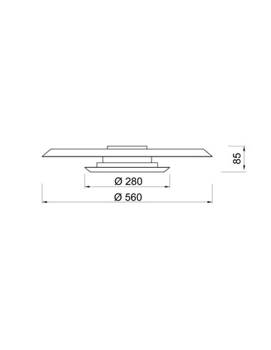 Plafón de techo LED TINA Ø56cm con doble pantalla blanca y negra 24W 3000K 2900Lm