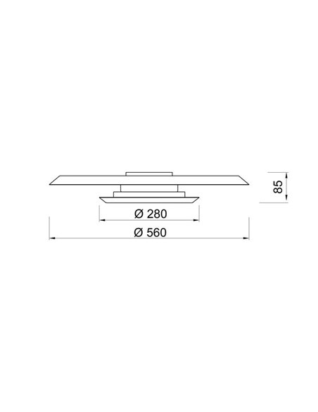 Plafón de techo LED TINA Ø56cm con doble pantalla blanca y negra 24W 3000K 2900Lm