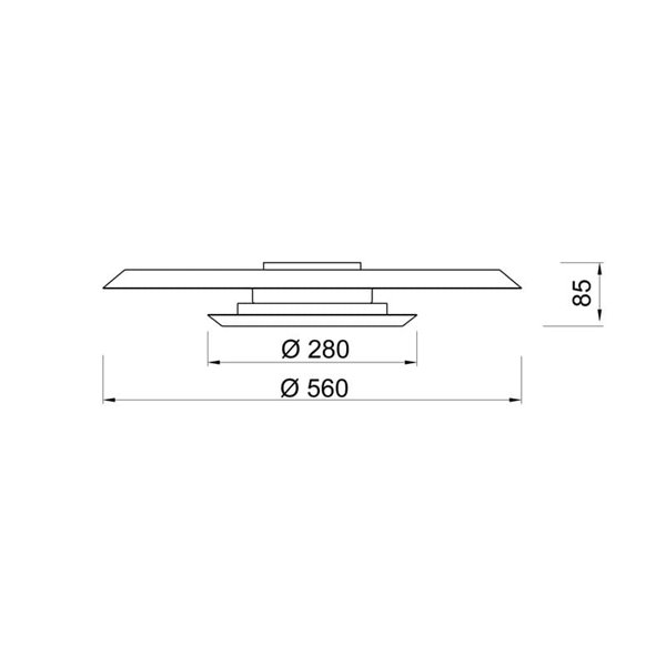 Plafón de techo LED TINA Ø56cm con doble pantalla blanca y negra 24W 3000K 2900Lm