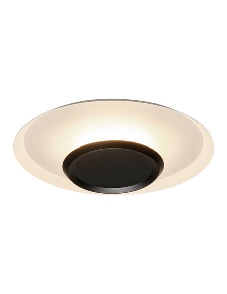 Plafon LED TINA Ø56cm com tela dupla branca e preta 24W 3000K 2900Lm