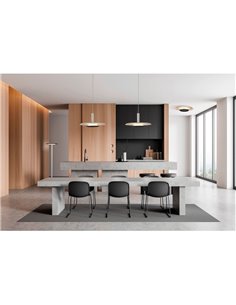 Plafon LED TINA Ø56cm com tela dupla branca e preta 24W 3000K 2900Lm 2