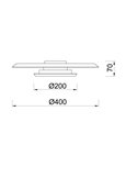 Plafón de techo LED TINA Ø40cm con doble pantalla blanca y negra 18W 3000K 2350Lm