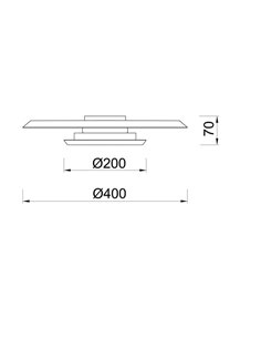 Plafon LED TINA Ø40cm com tela dupla branca e preta 18W 3000K 2350Lm 2