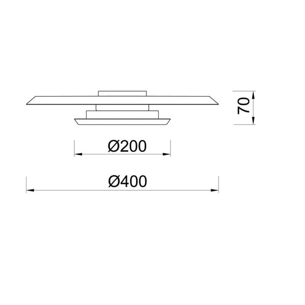 Plafonnier LED TINA Ø40cm avec double écran blanc et noir 18W 3000K 2350Lm