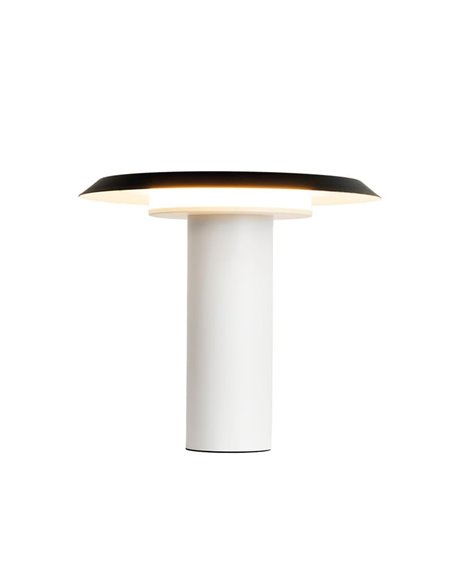 Lámpara de Sobremesa LED con doble pantalla TINA 12W 3000K 1600Lm,  blanco y negro
