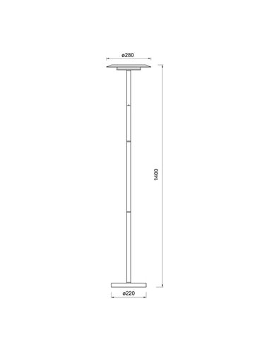 Lámpara Pie de Salón LED TINA con doble pantalla 12W 3000K 1600Lm