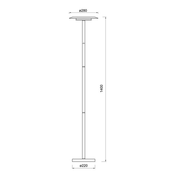 Lámpara Pie de Salón LED TINA con doble pantalla 12W 3000K 1600Lm