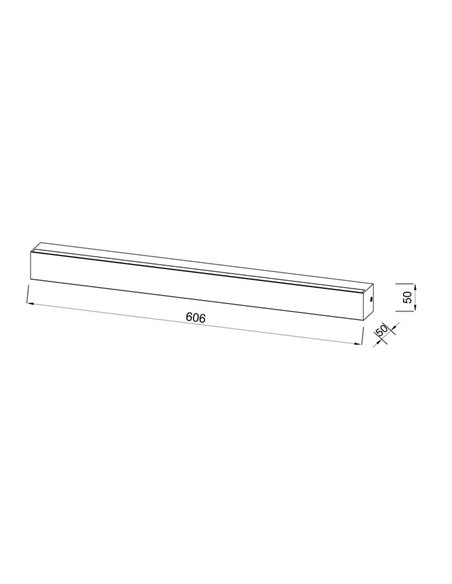 Aplique de pared LED ELEGANCE 24W 3000K 2750Lm, Gris 60,6cm de largo
