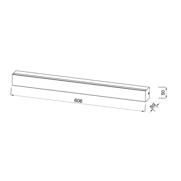 Aplique de pared LED ELEGANCE 24W 3000K 2750Lm, Gris 60,6cm de largo