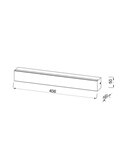 Aplique de pared LED ELEGANCE 17W 3000K 1800Lm, Gris 40,6cm de largo