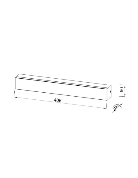 Aplique de pared LED ELEGANCE 17W 3000K 1800Lm, Gris 40,6cm de largo