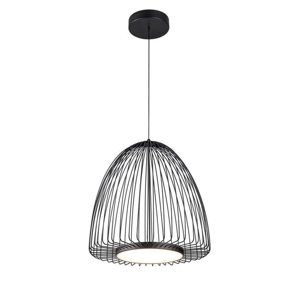 Lámpara Colgante LED Negra SMART con Diseño Abierto de Alambre, 43W 3000K 5700Lm Ø46,2cm