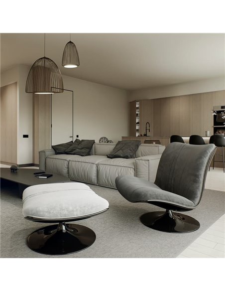 Candeeiro suspenso LED SMART preto com design de fio aberto, 43W 3000K 5700Lm Ø46,2cm