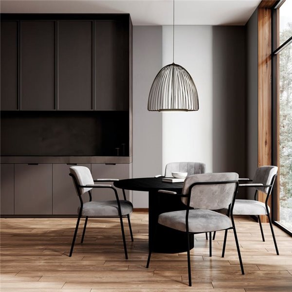 Lámpara Colgante LED Negra SMART con Diseño Abierto de Alambre, 43W 3000K 5700Lm Ø46,2cm