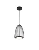 Lámpara Colgante LED Negra SMART con Diseño Abierto de Alambre, 20W 3000K 2750Lm Ø22,2cm