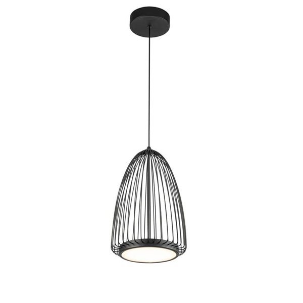 Lampe à Suspension LED SMART Noire Design Fil Ouvert, 20W 3000K 2750Lm Ø22,2cm