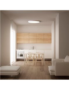 Plafonnier LED avec socle ultra fin TURIN Ø30cm, blanc 23W CCT: 3000K-4000K-5000K, 2200Lm 2