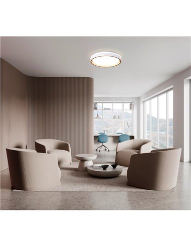 Plafonnier LED dimmable VERONA 40W, 2700K-5000K, Blanc/Or, 5400Lm, Ø40cm