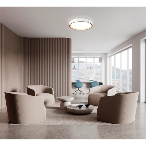 Plafon LED regulável VERONA 40W, 2700K-5000K, Branco/Dourado, 5400Lm, Ø40cm