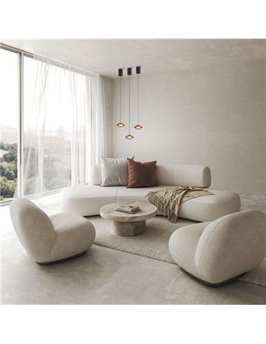 Candeeiro suspenso LED com abajur duplo Ø13cm PICCOLA regulável em altura, branco 5W 3000K 550Lm