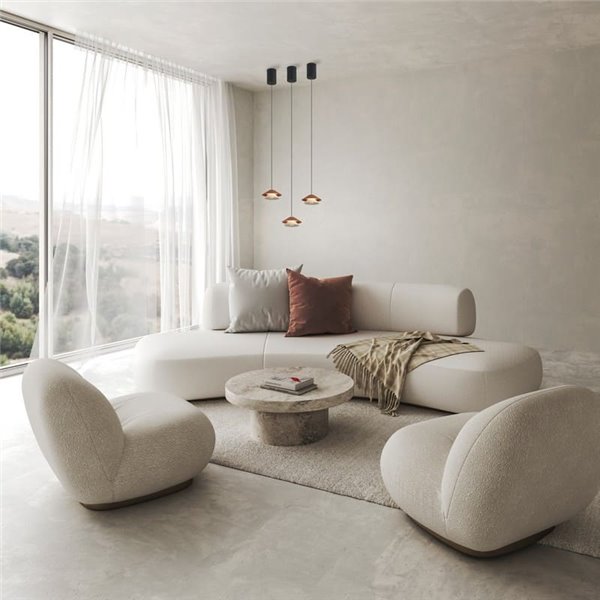 Candeeiro suspenso LED com abajur duplo Ø13cm PICCOLA regulável em altura, branco 5W 3000K 550Lm