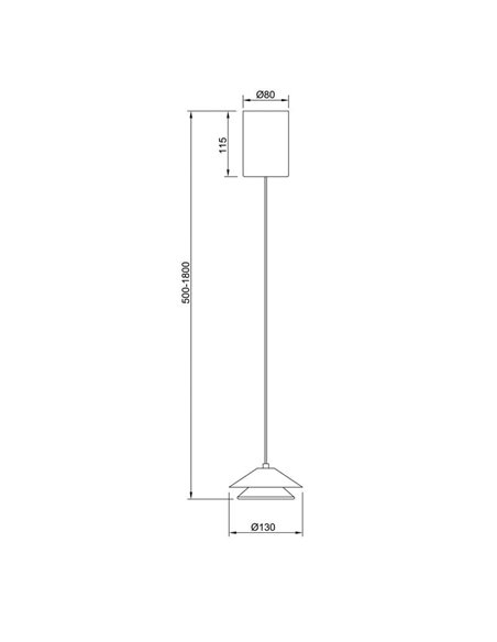 Suspension LED avec double abat-jour Ø13cm PICCOLA réglable en hauteur, blanc 5W 3000K 550Lm