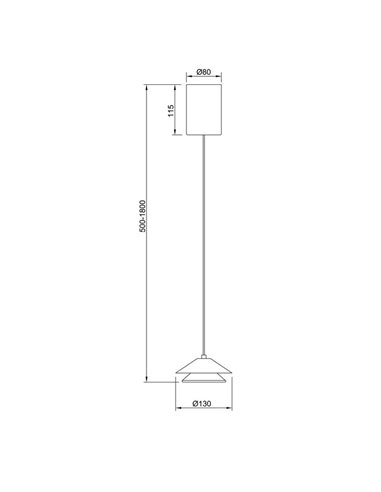 Lámpara Colgante LED con doble pantalla Ø13cm PICCOLA regulable en altura, marrón 5W 3000K 550Lm