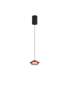 Lámpara Colgante LED con doble pantalla Ø13cm PICCOLA 5W 3000K 550Lm naranja, regulable en altura