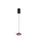 Lámpara Colgante LED con doble pantalla Ø13cm PICCOLA 5W 3000K 550Lm naranja, regulable en altura