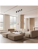 Lámpara Colgante LED negra con doble pantalla Ø13cm, PICCOLA regulable en altura, 5W 3000K 550Lm